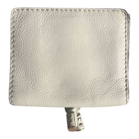 Chloe Leather Tassel Snap Compact Marcie Bi-Fold Square Wallet Gray OS - Picture 4 of 7